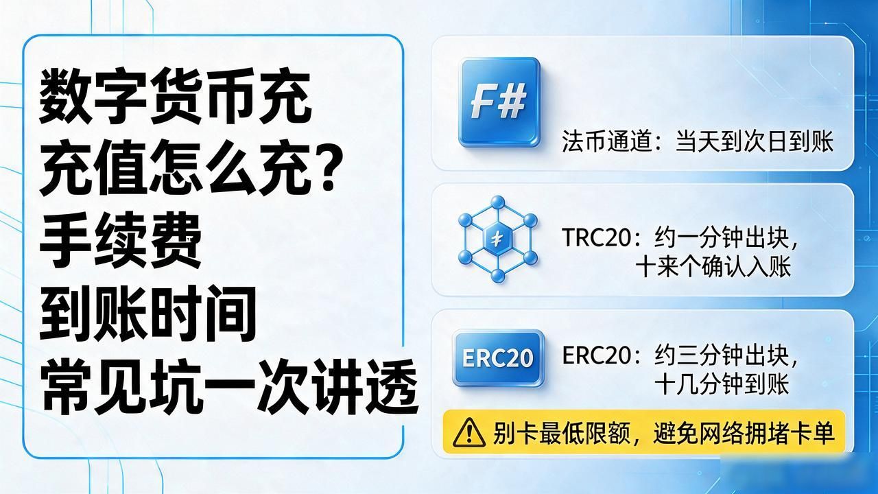 数字货币充值怎么充?手续费、到账时间、常见坑一次讲透
