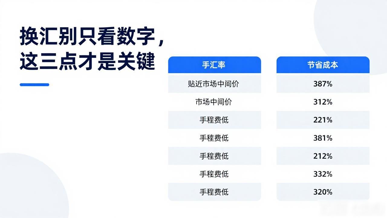 换汇别只看数字,这三点才是关键