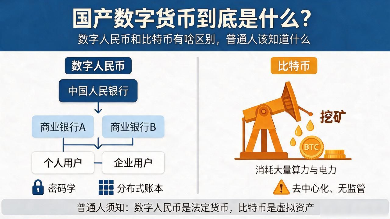 国产数字货币到底是什么?数字人民币和比特币有啥区别,普通人该知道什么