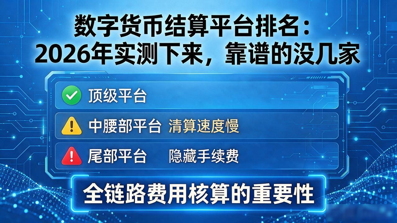 数字货币结算平台排名:2026年实测下来,靠谱的没几家