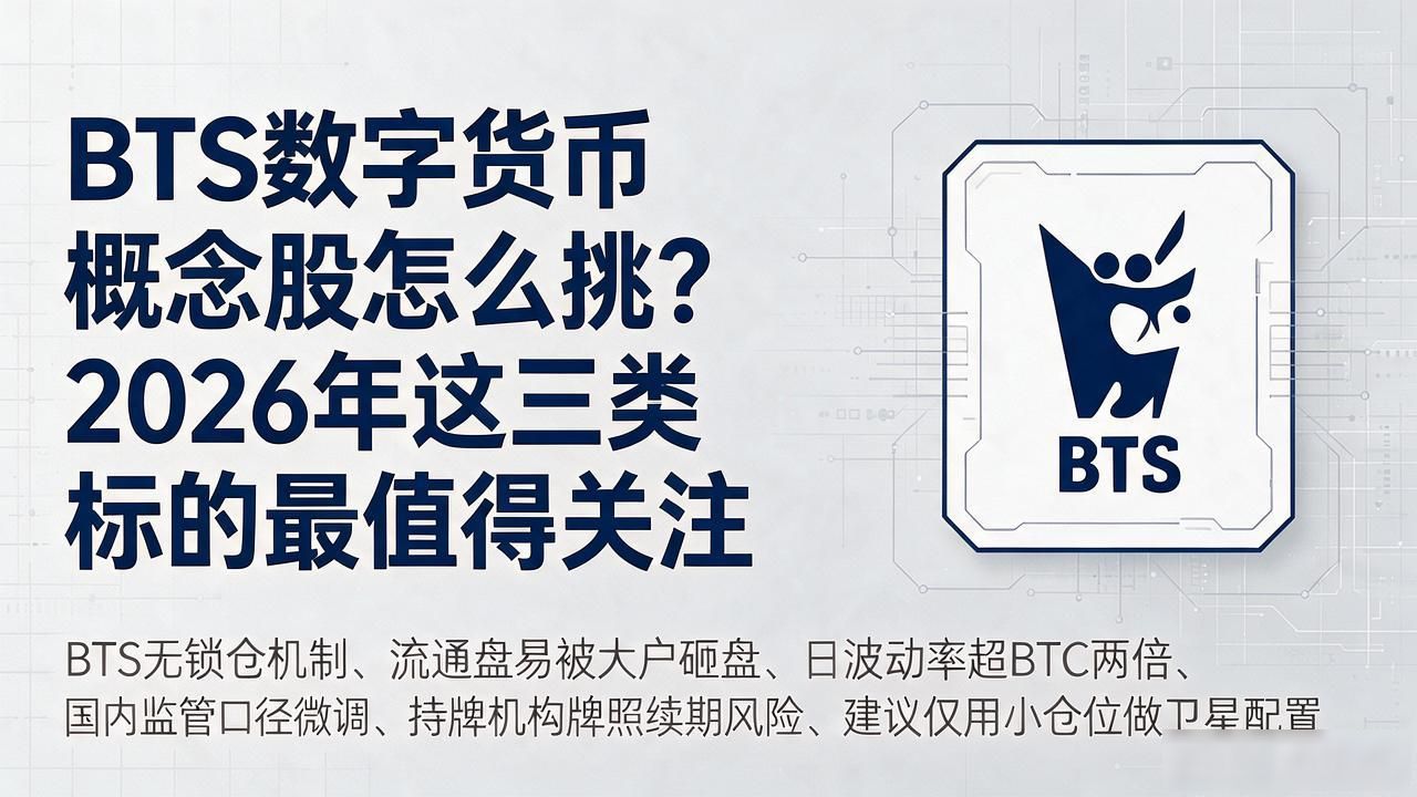 BTS数字货币概念股怎么挑?2026年这三类标的最值得关注