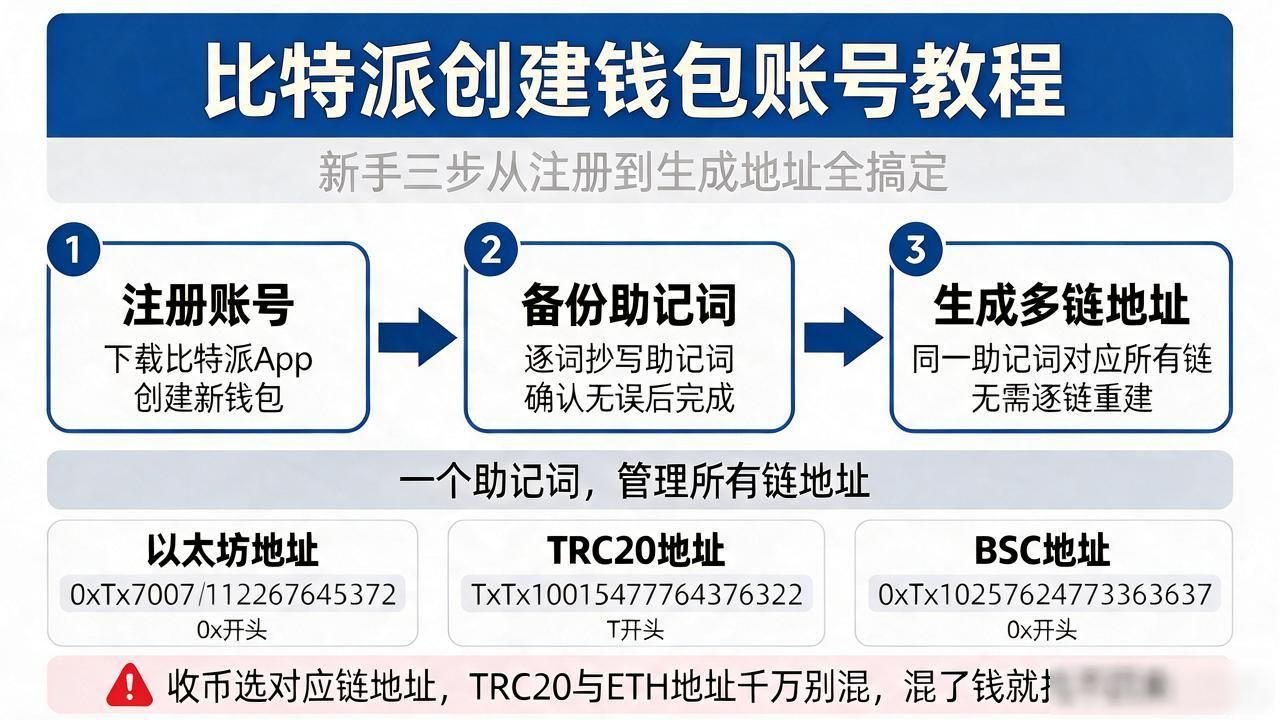 比特派创建钱包账号教程:新手三步从注册到生成地址全搞定