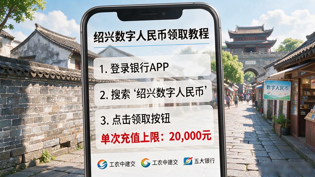 绍兴数字人民币怎么领取？手把手教你手机上三步办好，不用跑银行