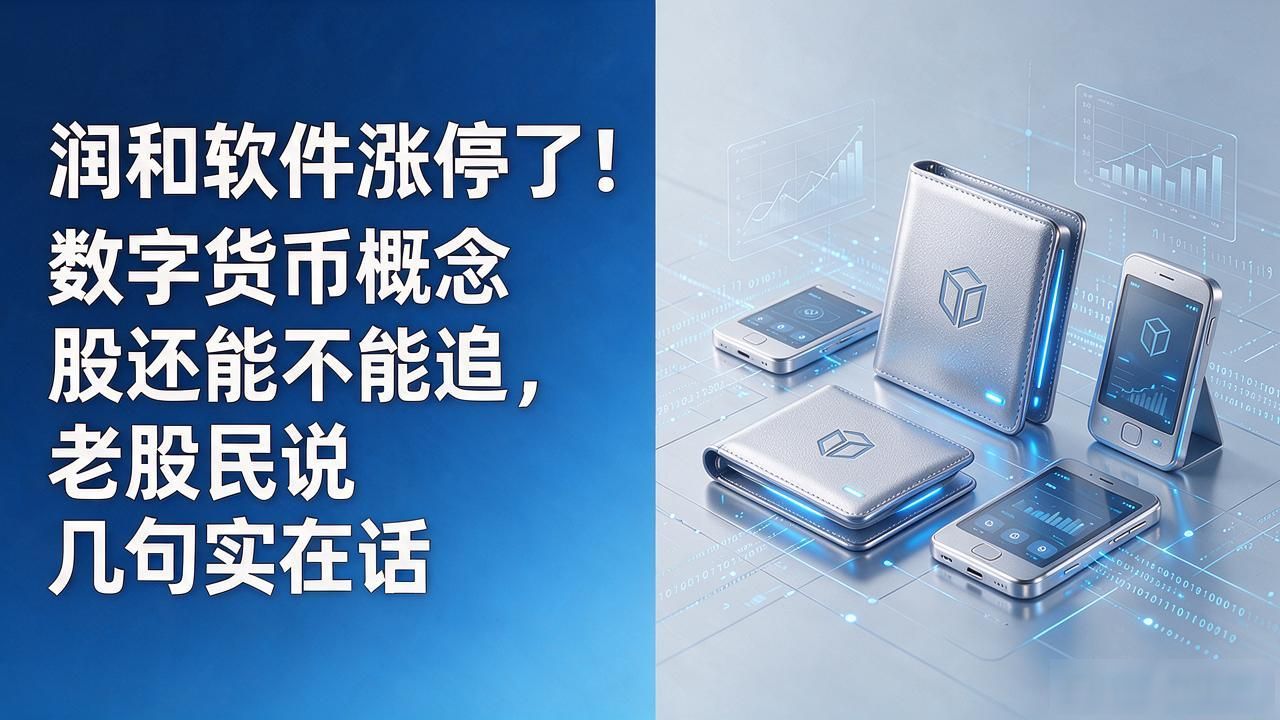 润和软件涨停了!数字货币概念股还能不能追,老股民说几句实在话
