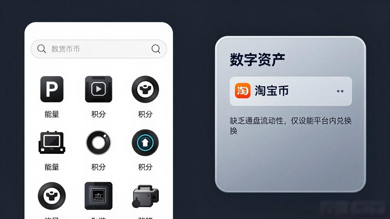 淘宝搜数字货币,多是些“能量”“积分”概念