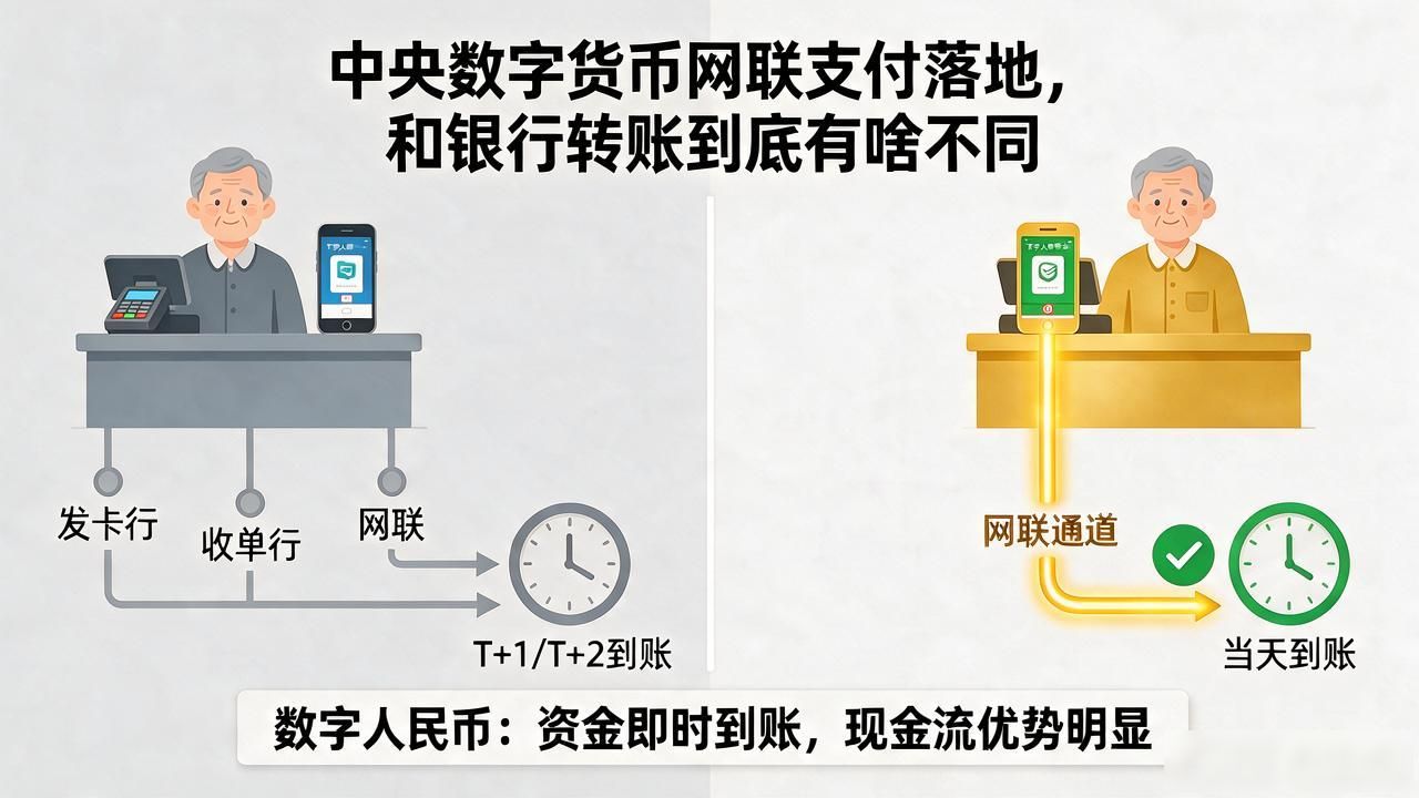 中央数字货币网联支付落地,和银行转账到底有啥不同