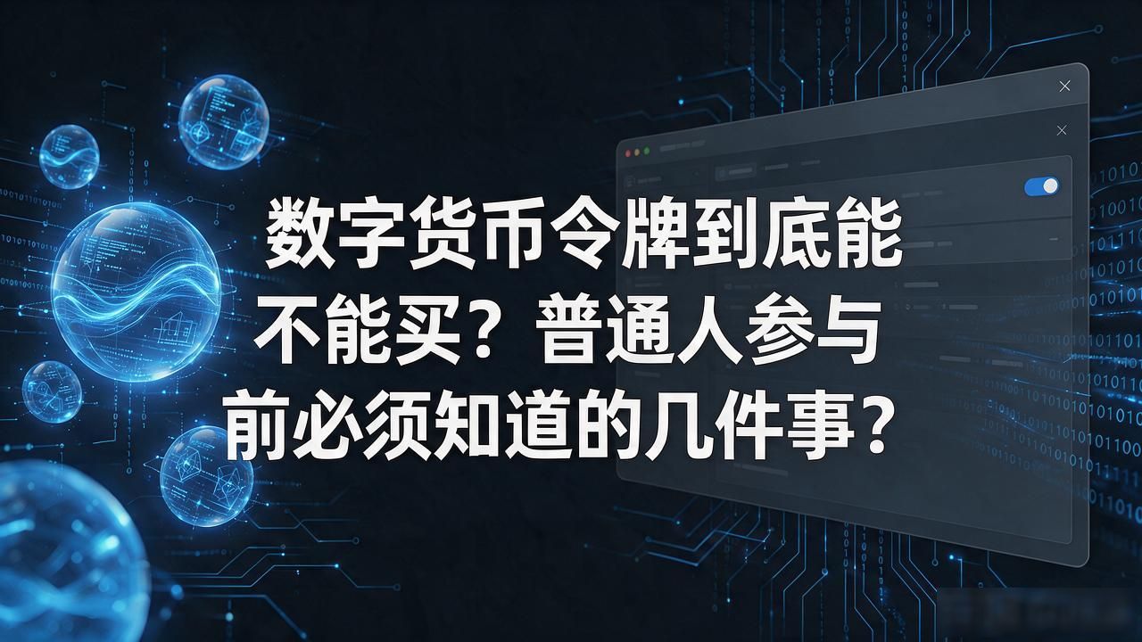 数字货币令牌到底能不能买?普通人参与前必须知道的几件事