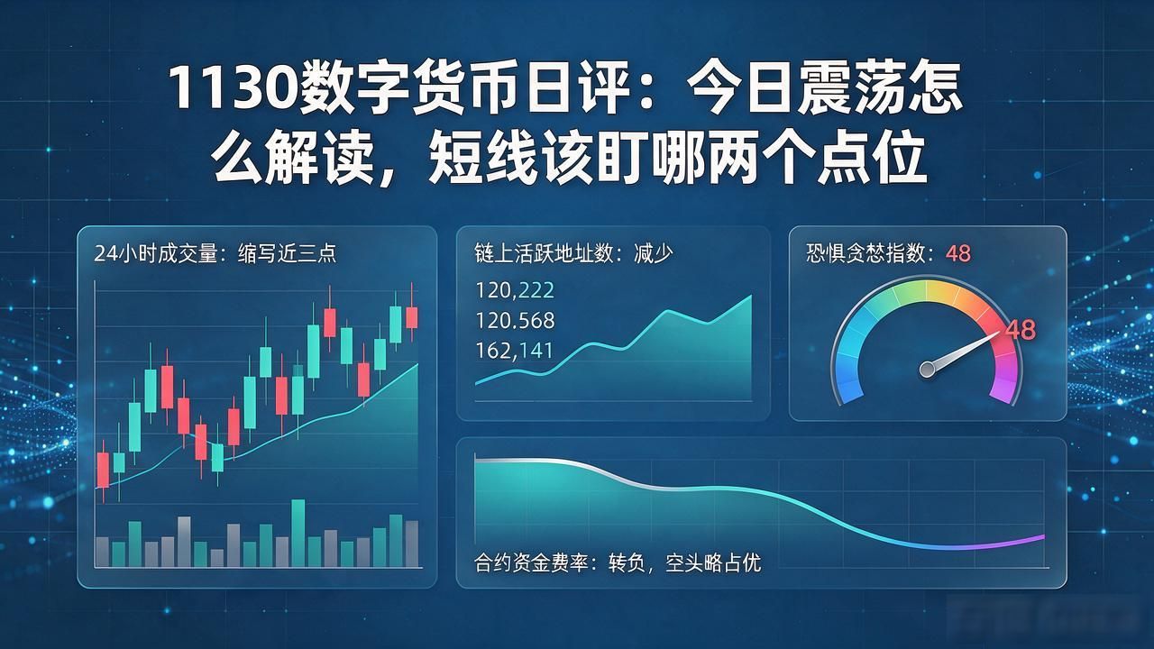 1130数字货币日评：今日震荡怎么解读，短线该盯哪两个点位