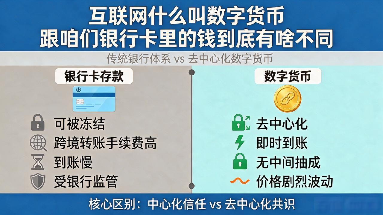互联网什么叫数字货币 跟咱们银行卡里的钱到底有啥不同
