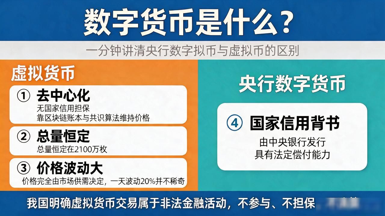 数字货币是什么?一分钟讲清央行数字货币与虚拟币的区别