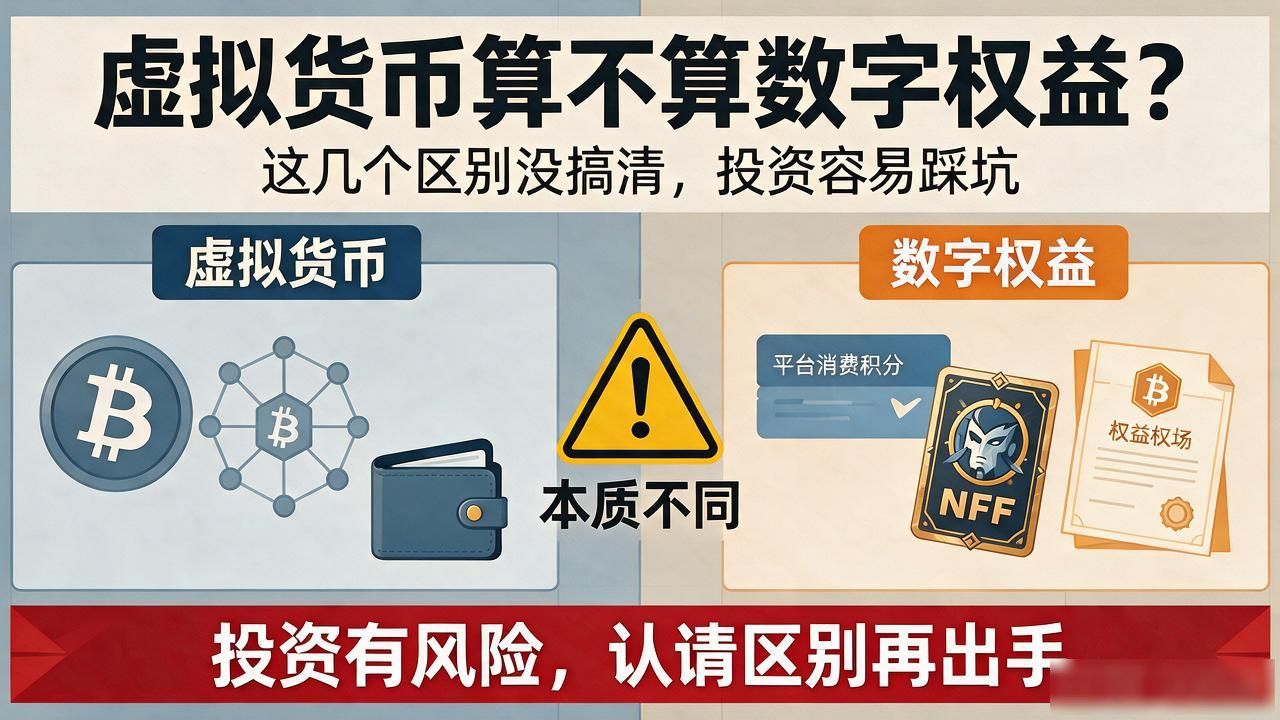 虚拟货币算不算数字权益?这几个区别没搞清,投资容易踩坑