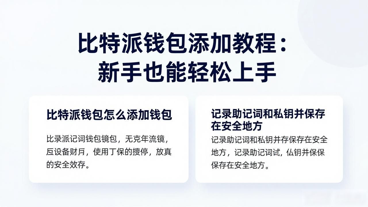 比特派钱包添加教程：新手也能轻松上手