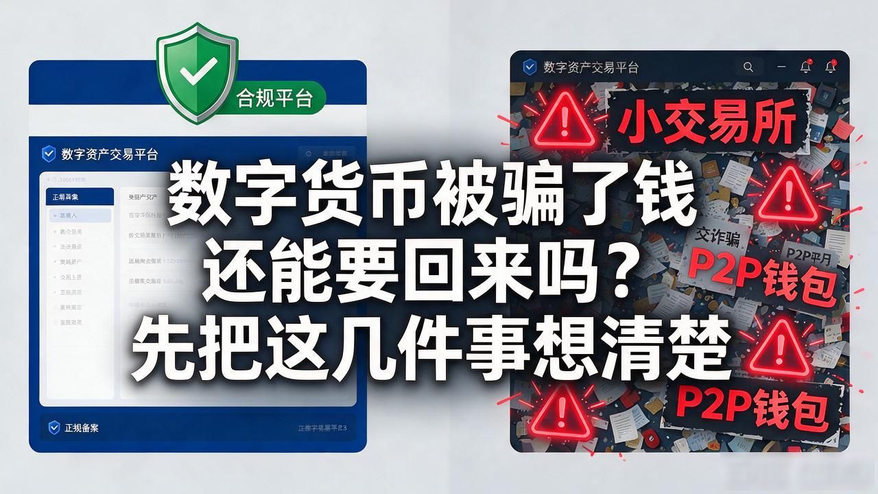 数字货币被骗了钱还能要回来吗?先把这几件事想清楚